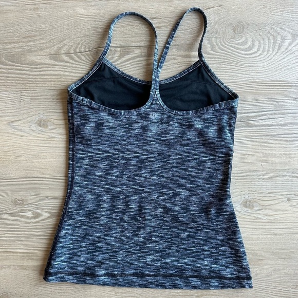 Lululemon Women’s Power Y Tank Top *Luon Dramatic Static White Black size 4 - Picture 7 of 12